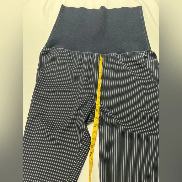 Theory Silk Pinstripe Maternity Jogger Pants - Picture 7 of 12